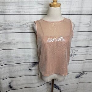 Abercrombie & Fitch Pink Sequin Sleeveless Blouse